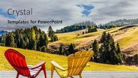  Presentation with tourism hotel - Slides with wonderful-outdoor-recreation-two-comfortable background and a light blue colored foreground