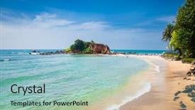  Presentation with footprints and sand beach - Amazing slide set having wonderful sand beach of mirissa backdrop and a  colored foreground