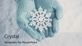  Presentation with teal - Slide set with wonderful snowflake on a white background and a light blue colored foreground