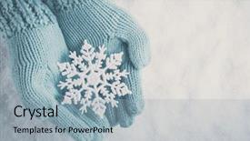  Presentation with teal - Slide set consisting of wonderful snowflake on a white background and a light blue colored foreground