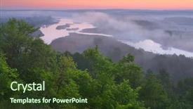  Presentation with river valley - Slide set with wonderful state of nature ros background and a tawny brown colored foreground