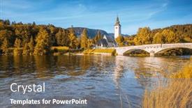  Presentation with earth day - Theme enhanced with wonderful-summer-day-at-lake background and a gray colored foreground