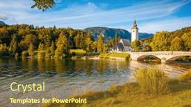  Presentation with earth day - PPT theme having wonderful-summer-day-at-lake background and a tawny brown colored foreground