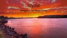  Presentation with river - PPT theme consisting of wonderful sunset over the tweed river at chinderah with a mt warning visible on horizon new south wales - australia hdr background and a red colored foreground