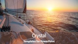  Presentation with sunset sailing - Beautiful presentation theme featuring wonderful sunset travel luxery backdrop and a violet colored foreground