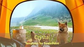  Presentation with nature - PPT theme featuring wonderful-view-of-nature-through background and a coral colored foreground