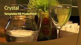  Presentation with water jug - Cool new slide deck with wonders-of-water-a-glass backdrop and a tawny brown colored foreground