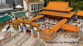  Presentation with 2021 - Slide set featuring wong-tai-sin-hong-kong background and a coral colored foreground