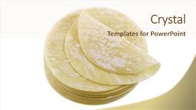  Presentation with food dimsum - Presentation design having wontons and other chinese food background and a cream colored foreground