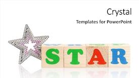  Presentation with magic wand - Cool new slides with wood alphabet blocks with magic backdrop and a  colored foreground