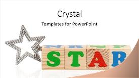  Presentation with magic wand - Slide set consisting of wood alphabet blocks with magic background and a  colored foreground