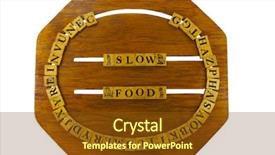  Presentation with slow food - Presentation having wood alphabet toy with multiple background and a  colored foreground