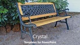  Presentation with iron - Beautiful slides featuring wood-and-iron-bench backdrop and a gray colored foreground