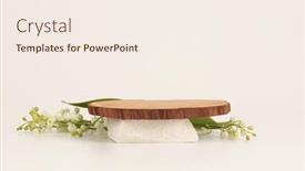  Presentation with lily - PPT theme featuring wood-and-stone-platform-podium background and a sky blue colored foreground