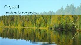  Presentation with wood - Audience pleasing theme consisting of wood-and-water backdrop and a cool aqua colored foreground