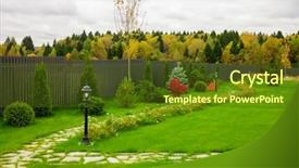  Presentation with villa - Slides featuring wood architecture plants - beautiful garden in front background and a tawny brown colored foreground