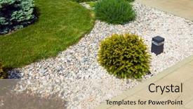  Presentation with botanical garden - Beautiful presentation theme featuring wood architecture plants - garden stone path with grass backdrop and a soft green colored foreground