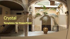  Presentation with architecture old - Cool new presentation theme with wood architecture plants - old spanish building interior backdrop and a tawny brown colored foreground
