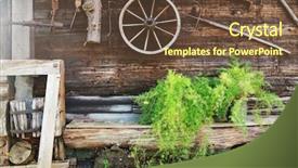  Presentation with architectural - Amazing PPT theme having wood architecture plants - traditional architectural detail in south backdrop and a  colored foreground