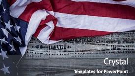  Presentation with free american flag - PPT layouts having wood background filtered image process background and a dark gray colored foreground