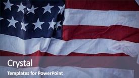  Presentation with 3d figure american flag - PPT theme enhanced with wood background filtered image process background and a seafoam green colored foreground