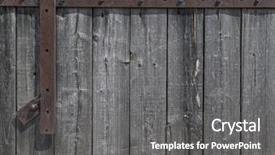  Presentation with wood texture - Cool new presentation theme with wood background texture vintage door backdrop and a gray colored foreground