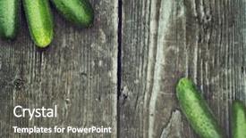  Presentation with cucumbers - PPT theme consisting of wood background with cucumbers space background and a gray colored foreground
