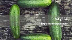  Presentation with space odyssey - Slide deck featuring wood background with fresh cucumbers background and a gray colored foreground
