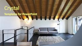  Presentation with furniture - Audience pleasing presentation theme consisting of wood beam - beautiful mountain home with modern backdrop and a tawny brown colored foreground