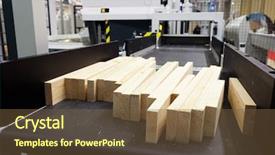  Presentation with production line - Audience pleasing slides consisting of wood beam - image of a production line backdrop and a tawny brown colored foreground