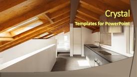  Presentation with automotive interior inside car - Cool new PPT theme with wood beam - modern loft interior nobody inside backdrop and a tawny brown colored foreground