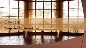  Presentation with brick wall - Beautiful presentation theme featuring wood-bench-on-brick-floor backdrop and a  colored foreground