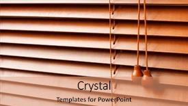  Presentation with blind - Slide deck consisting of wood blinds background and a coral colored foreground