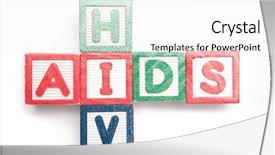  Presentation with hiv aids - Slide set having wood blocks spelling aids background and a white colored foreground
