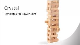  Presentation with blocks - Slide deck with wood-blocks-stack-game-background background and a white colored foreground