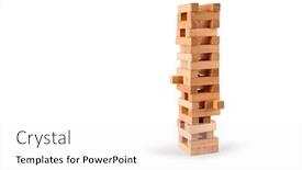  Presentation with blocks - Colorful PPT theme enhanced with wood-blocks-stack-game-background backdrop and a white colored foreground