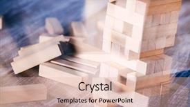  Presentation with game - Slide deck enhanced with wood blocks stack game background background and a lemonade colored foreground