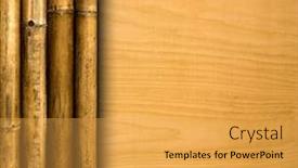  Presentation with wood board - Beautiful PPT theme featuring wood board with bamboo backdrop and a yellow colored foreground