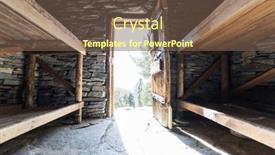  Presentation with summit - Presentation theme consisting of wood-bunks-inside-historic-stone background and a  colored foreground