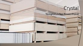  Presentation with cold storage warehouse - Colorful PPT layouts enhanced with wood business storage warehouse store backdrop and a light gray colored foreground