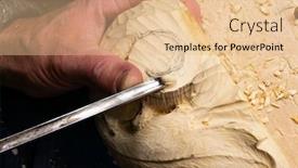  Presentation with wood carving - Cool new presentation theme with wood-carving-close-up backdrop and a lemonade colored foreground