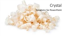  Presentation with wood chips - Audience pleasing PPT theme consisting of wood chips isolated on white backdrop and a white colored foreground