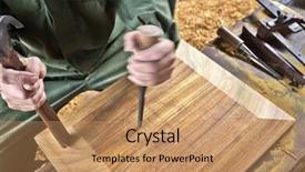  Presentation with chisel - PPT layouts having wood chisel carpenter tool working background and a  colored foreground