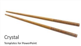  Presentation with chopsticks - Beautiful slide deck featuring wood chopsticks isolated on white backdrop and a white colored foreground