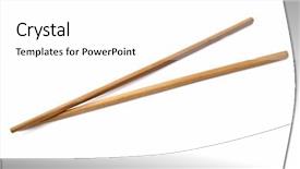  Presentation with chopsticks - Audience pleasing PPT theme consisting of wood chopsticks isolated on white background backdrop and a white colored foreground