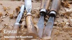  Presentation with craftsmanship - PPT theme enhanced with wood craftsmanship background and a coral colored foreground