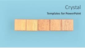  Presentation with cube - Theme enhanced with wood-cube-arrange-in-shape background and a light blue colored foreground