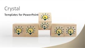  Presentation with shape - Presentation theme featuring wood-cube-arrange-in-shape background and a white colored foreground