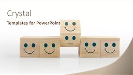  Presentation with cube - Presentation theme enhanced with wood-cube-arrange-in-shape background and a  colored foreground