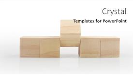  Presentation with cube - Presentation featuring wood-cube-arrange-in-shape background and a  colored foreground